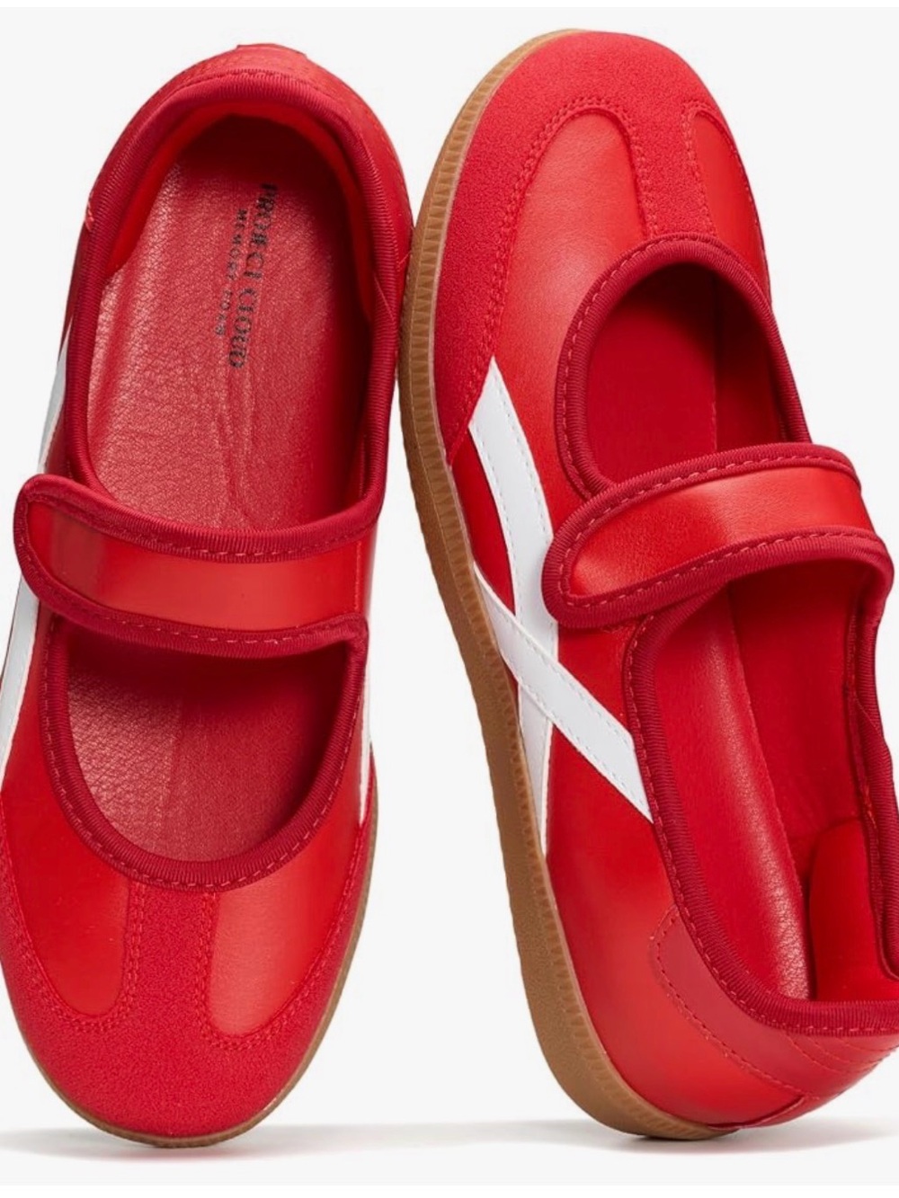 Project Cloud Mary Jane Sneakers, Red and White, Size 9